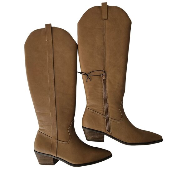 Universal Thread Womens Western Knee High Light Brown Memory Foam Boots Size 8 - Picture 2 of 13